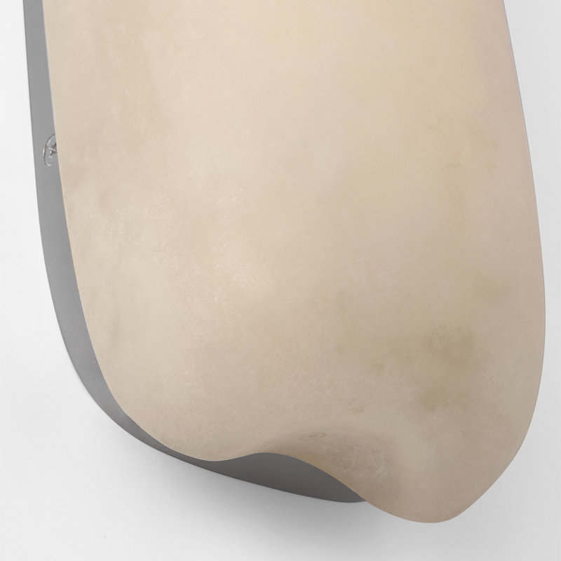 Kelly Wearstler Formosa 26" Linear Sconce, Alabaster/Polished Nickel, 1600 W, 25.75" H x 4.75" W x 3.25" D