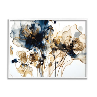 Fleurs abstraites sur fond blanc, impression sur toile
