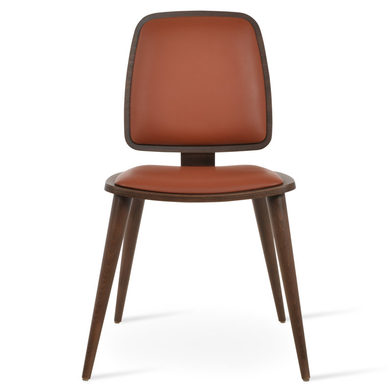 Albano 18.1'' H Faux Leather Upholstered Side Chair, Cinnamon