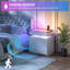 50cm W Bedside Table with 3D Mirror Abyss and Sensor RGB Lighting, 2-Drawer Bedside Table with Hidden Storage And Lockable-792251846