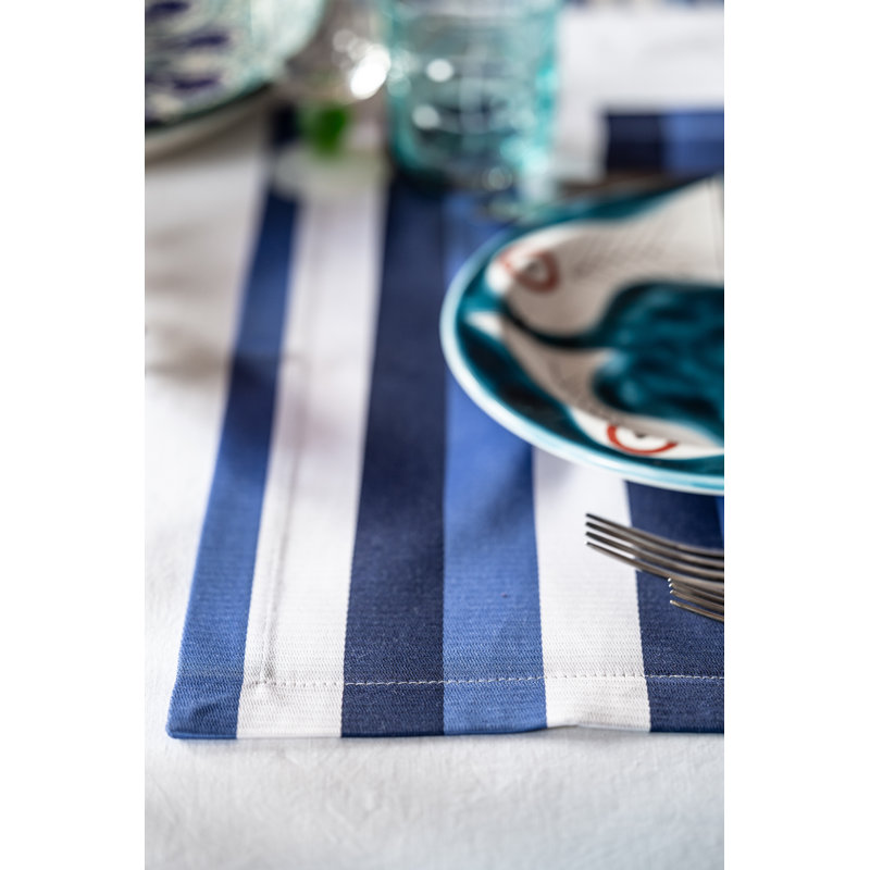 Kutnu Ikat Placemat, Blue/White