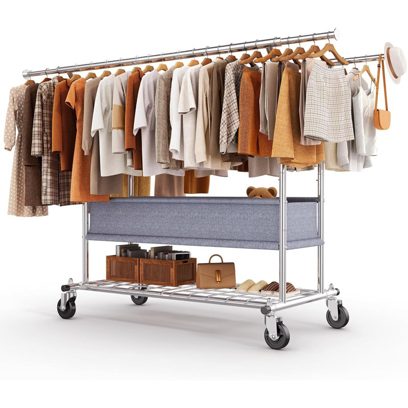 Adjustable Rolling Clothing Rack
