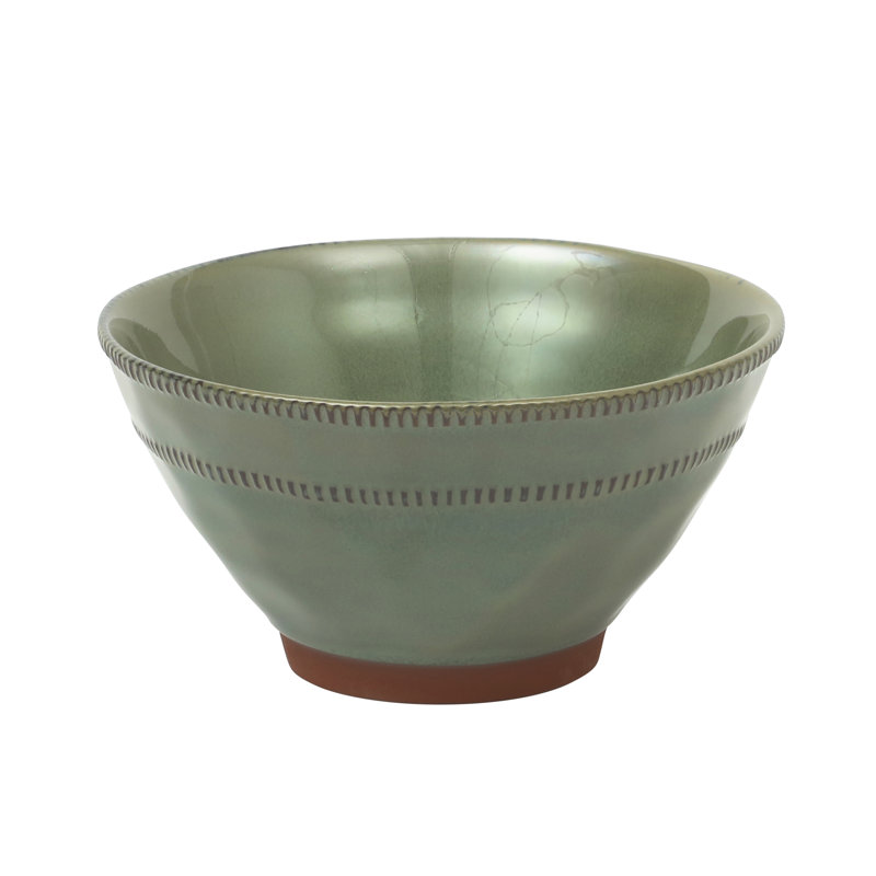 Terranea Green Ceramic Round Dinnerware Set with Reactive Glaze - Service for 4