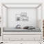 Upholstery Canopy Platform Bed With Trundle-1686800388