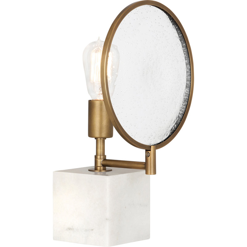 Fineas 15.25" Table Lamp, Alabaster Stone/Aged Brass