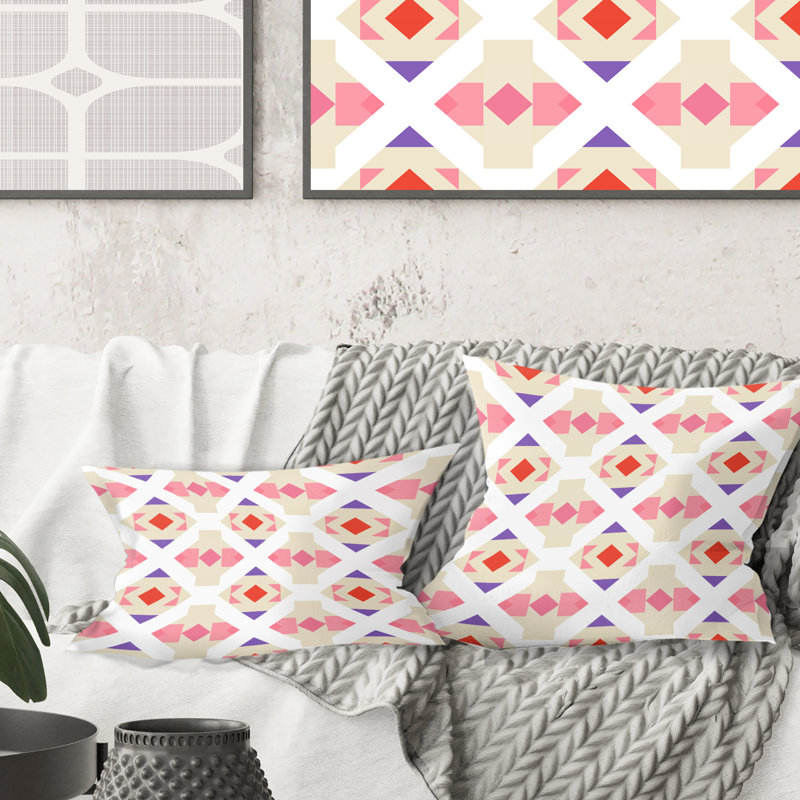 Triangular Retro Design VII - Mid-Century ModernPrinted Throw Pillow
