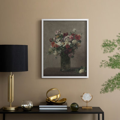 Impression florale vintage encadrée XLIX - bois massif