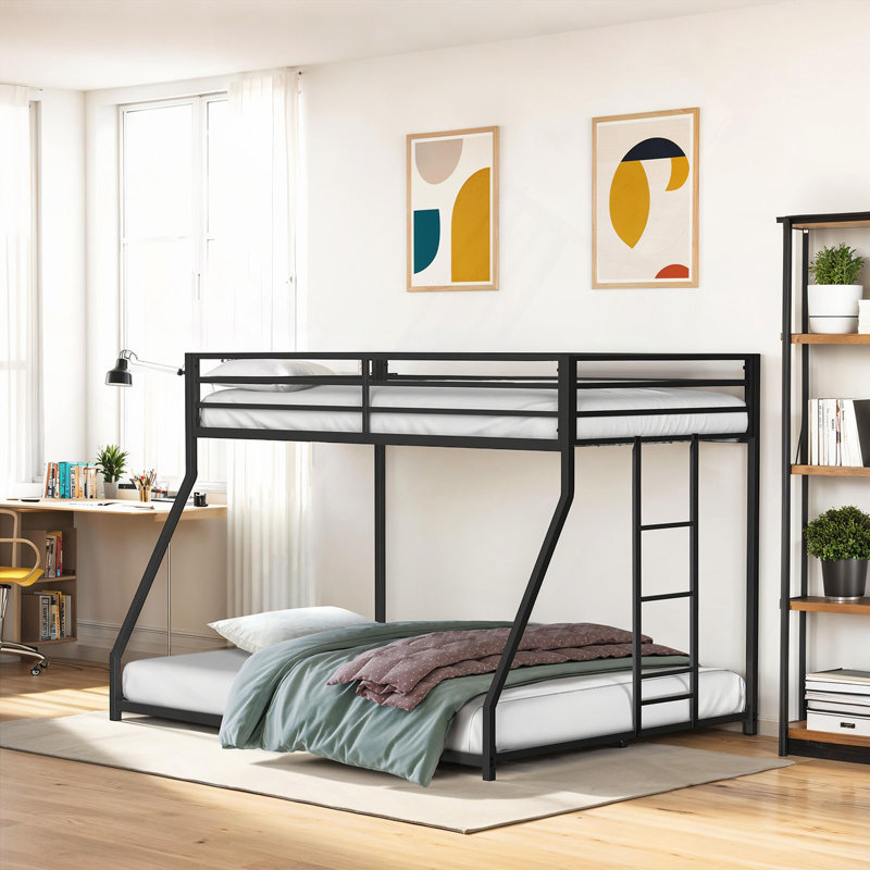 Mobilier de chambre à coucher en métal, Noir mat, Jumeaux sur complet