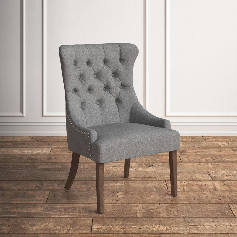 Corbridge Upholstered Side Chair, Pewter Gray Linen
