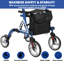 Déambulateur roulant tout terrain pour personnes âgées avec siège, déambulateur pliable en aluminium léger à hauteur réglable pour adultes-119716619