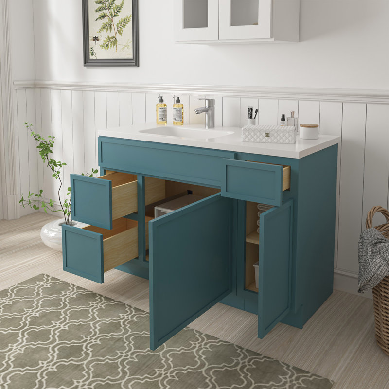 Base de meuble-lavabo simple 48 po seulement, Sarcelle