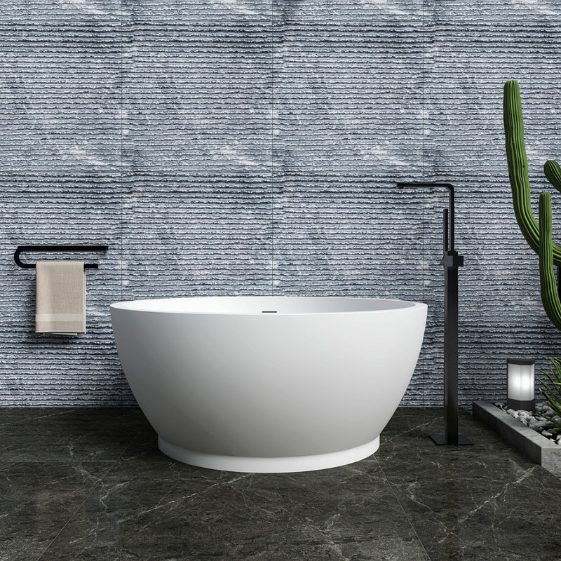freestanding solid surface soaking bathtub for bathroom