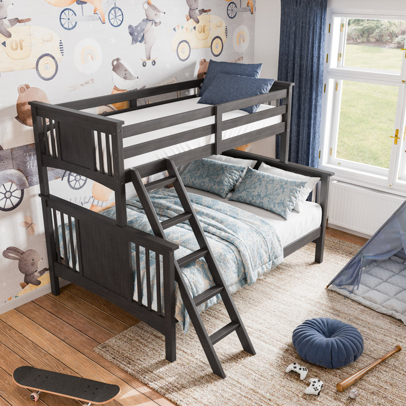 Sinniah Kids Twin Over Full Bunk Bed, Gray