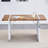 Natural Wood Grain MDF Dining Table - 55"X31.5" Stable Design.Suitable For Various Modern  Styles.Splicing Structure Design,Wood Textured Desktop,White Marble Patterned Table Legs.