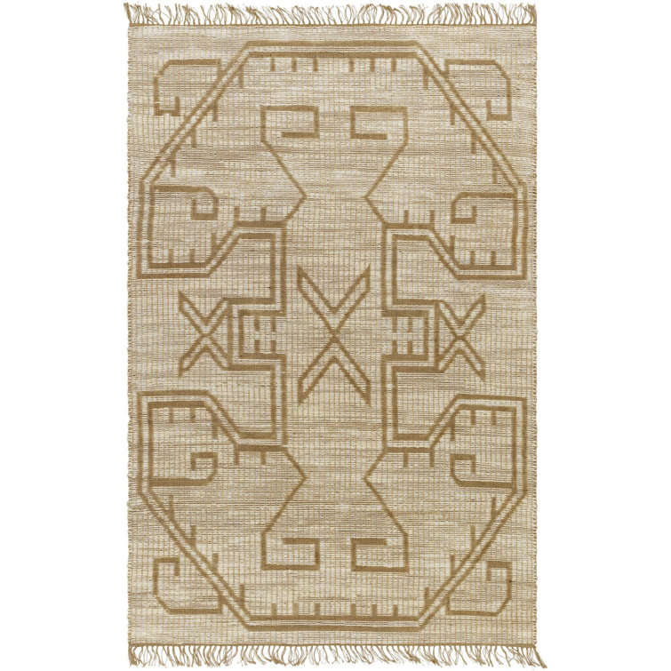 Enchant Geometric Handmade Flatweave Jute/Sisal Area Rug in Khaki/Ash