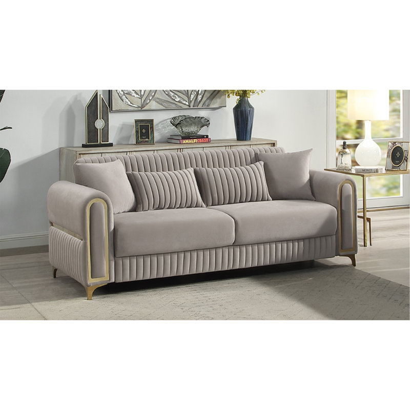 Canapé rembourré Ruby en taupe moderne
