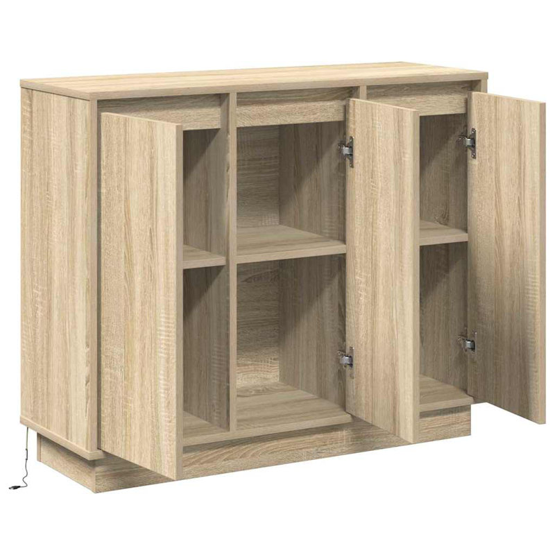 Sideboard With Shelf 90 X 32 X 75 Cm Engineered Wood, Sonoma Oak