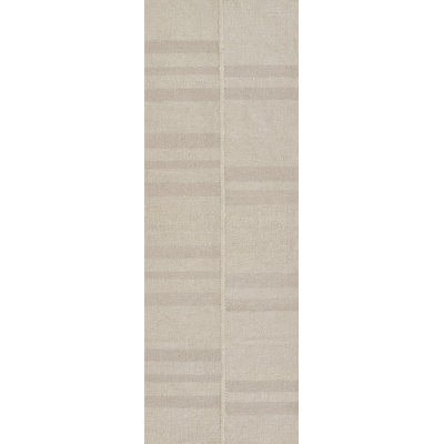 Koukila Linen Striped Area Rug in Beige