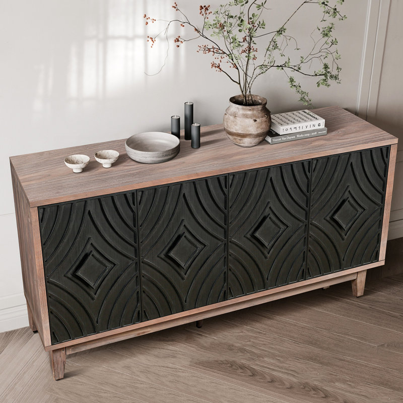Rebecka Wooden Storage Cabinet, Antique Black