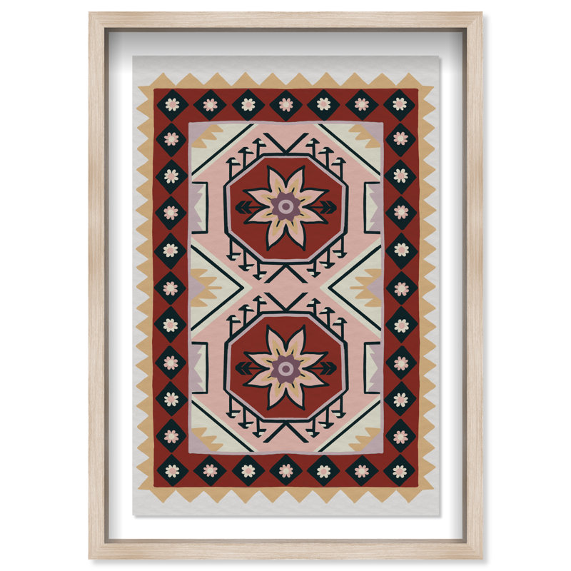 Daylight Damask Print by Oliver Gal, 25.5"H x 17.5"W, Natural Oak Shadowbox