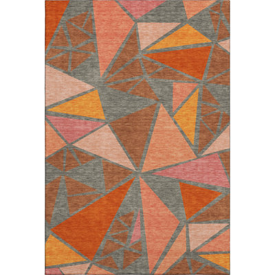 Premium Machine Washable Ketterer AMF1039 Geometric Rug