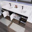 Meuble-lavabo double avec plateau en acrylique Amirea-1221299765