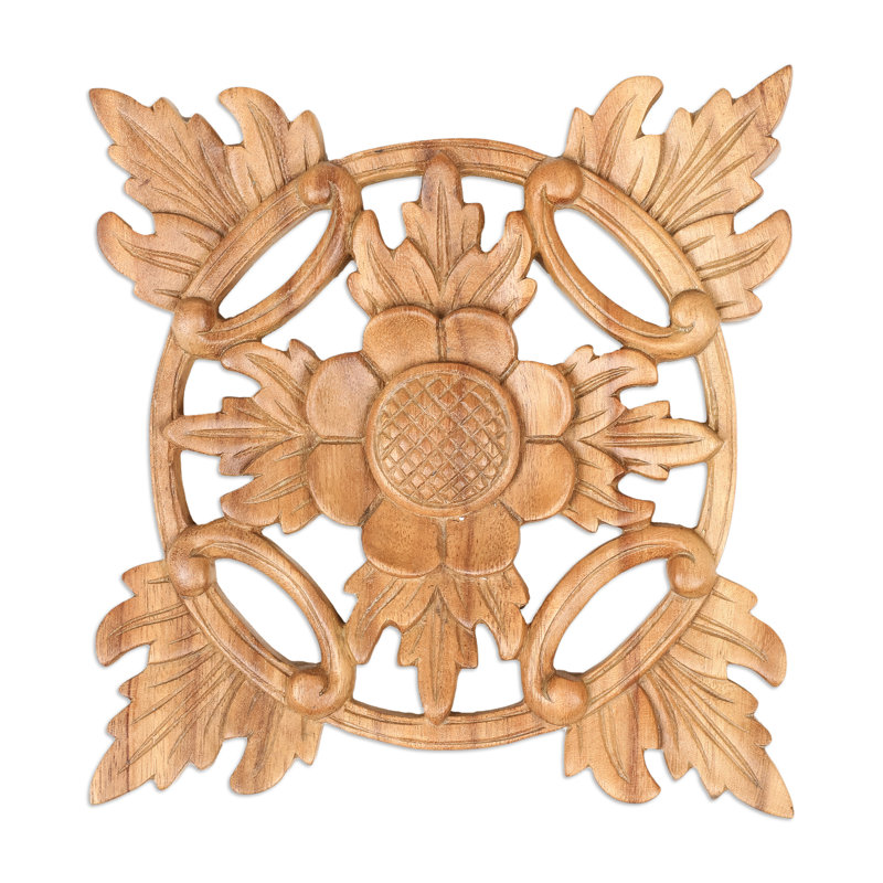 Décoration murale en bois étoile tournesol