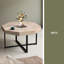 Table basse en bois octogonale rétro avec patchwork artisanal 30 pouces-1157564391