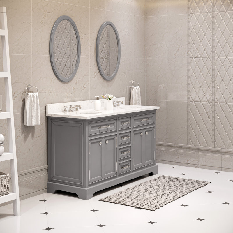 Derby 72'' W Double Vanity, White, 60"