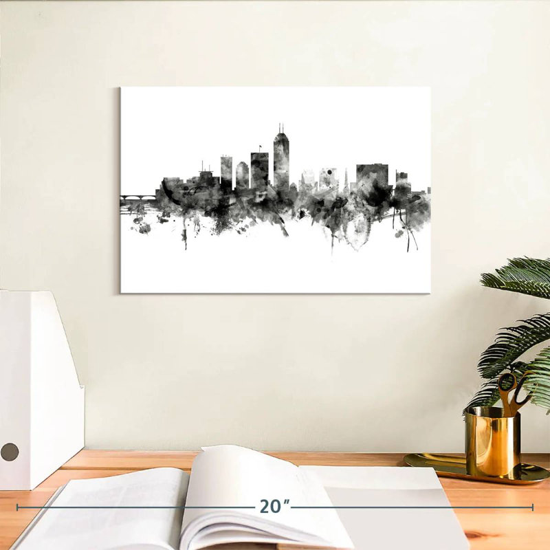 Indianapolis Indiana Skyline II, H 8 po x l 12 po