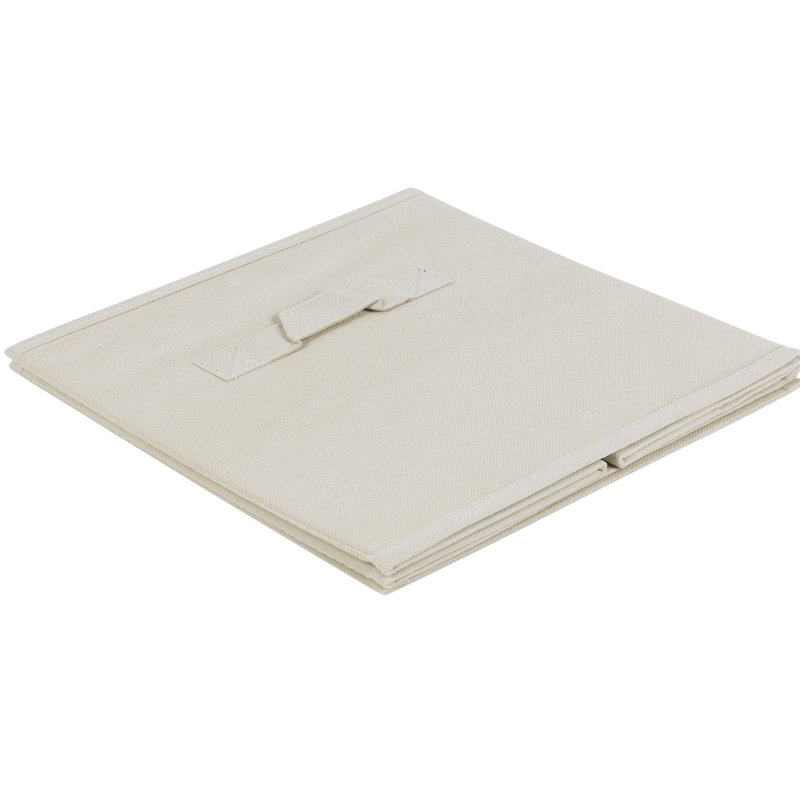 Rebrilliant Fabric Decorative Bin, Beige, 27cm H x 27cm W x 27cm D