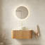 Meuble-lavabo flottant de 36 pouces avec bords arrondis, rangement rayé et lavabo en pierre matte, pré-assemblé pour une installation facile-472220500