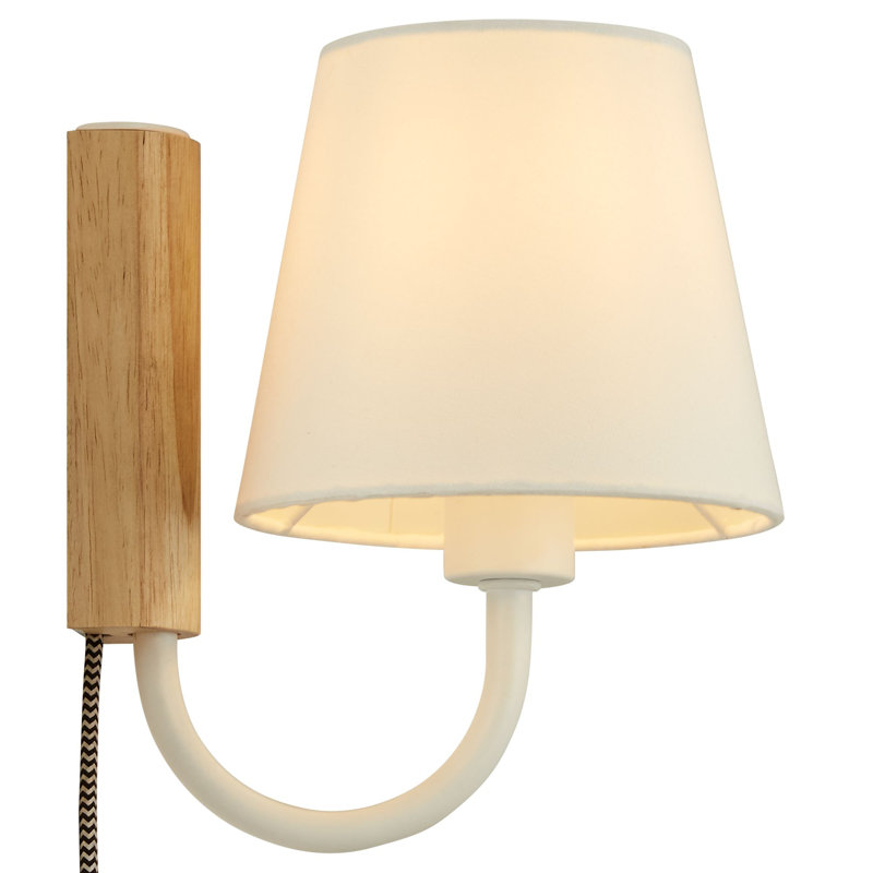 Applique murale pivotante Sunlit en noyer noir, Naturel / blanc