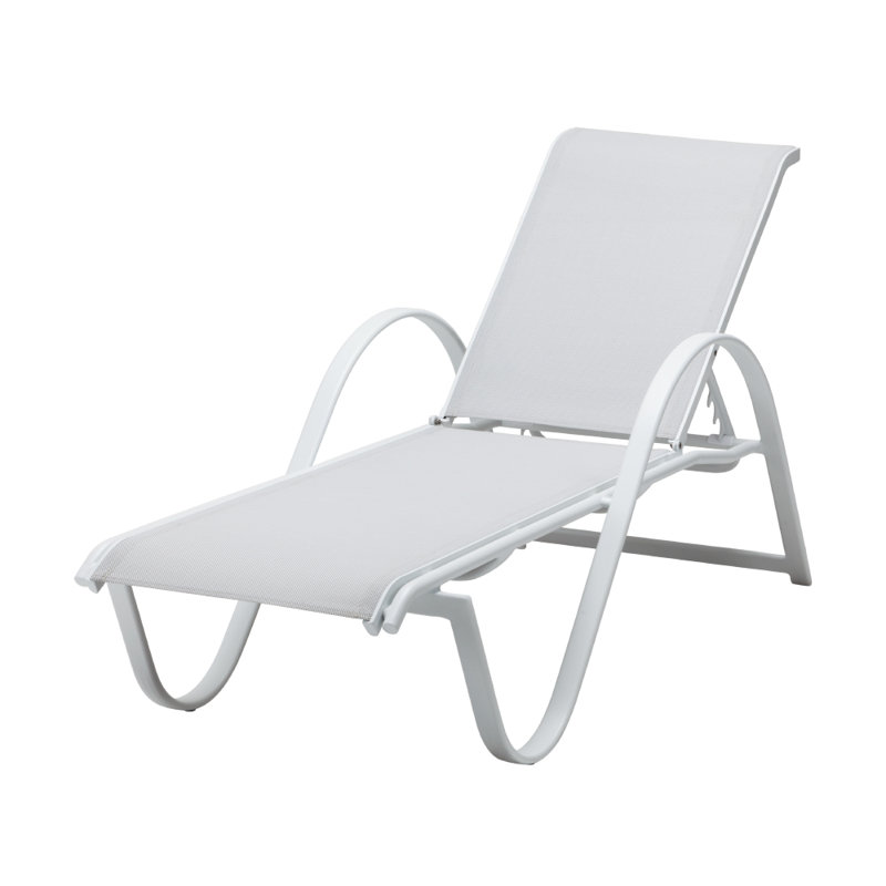 Lanai Outdoor Rust-Resistant Metal Chaise Lounge, Gray