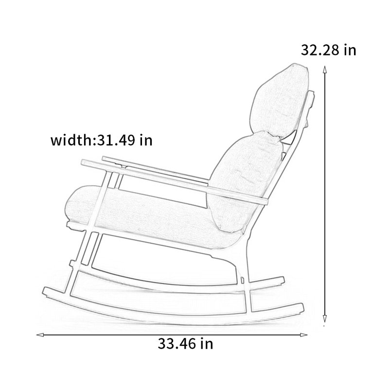 Chaise berçante durable et décontractée en aluminium, Gris