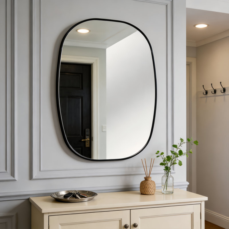 Miroir décoratif, 48 po x 30 po, Noir