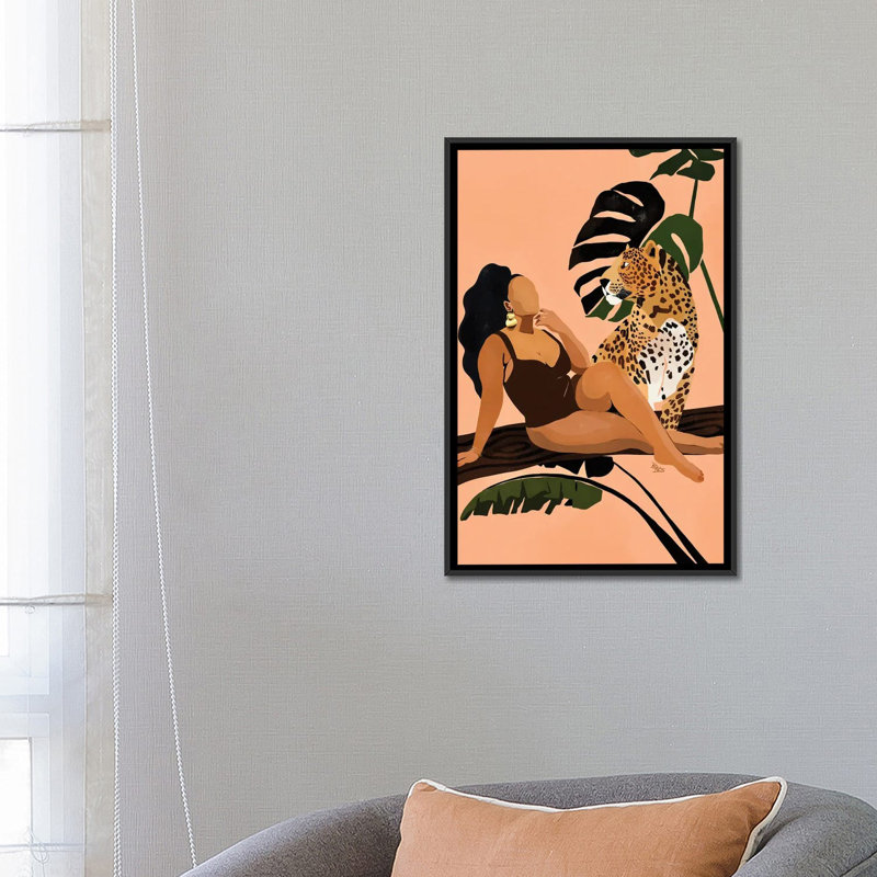 « Tika » par Brie Nicole-impression d’art graphique, Toile avec cadre noir, Pas de tapis, H 26 po x l 18 po x 1,5 po
