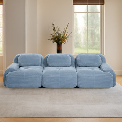 Boneless Modular Cloud Memory Foam 3-Seat Couch, No Assembly Required