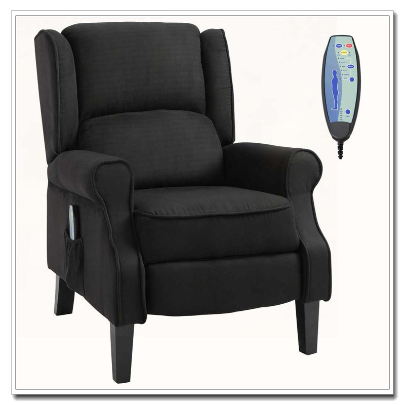 Fauteuil inclinable manuel de massage avec télécommande, Noir