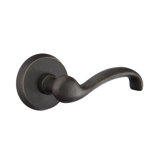Teton Wave/Drop Privacy (Bed & Bath) Door Lever with Round Rosette
