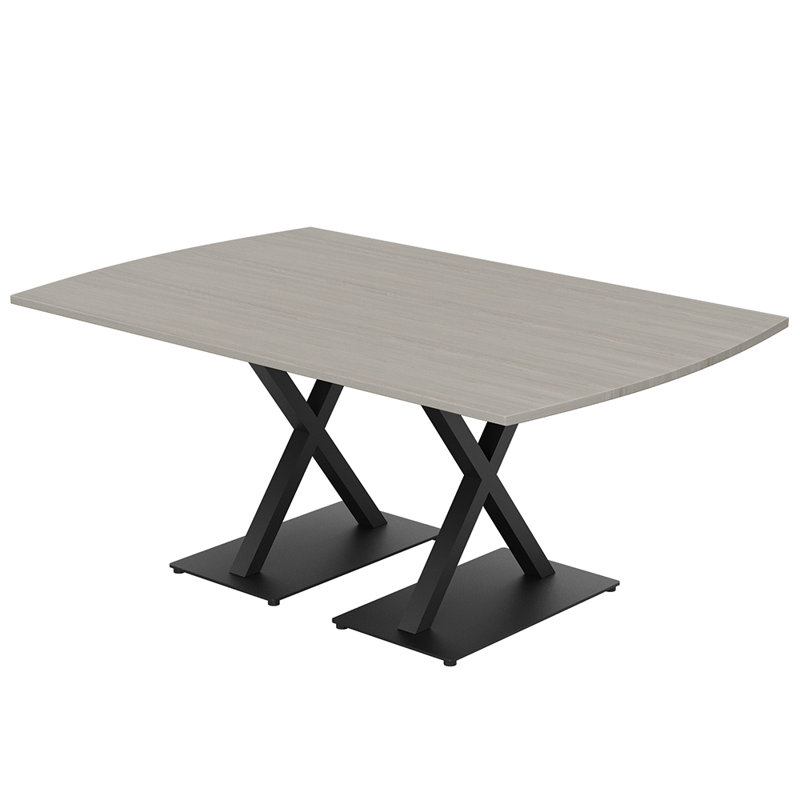 Table de conférence Pavert Arc, H 30 po x l 72 po x P 48 po, Noir mat, Sel Lakeland