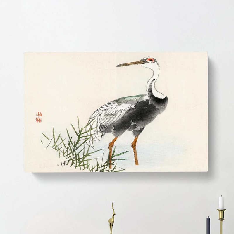 A Crane by Kono Bairei - Wrapped Canvas, 40cm H x 60cm W x 3cm D