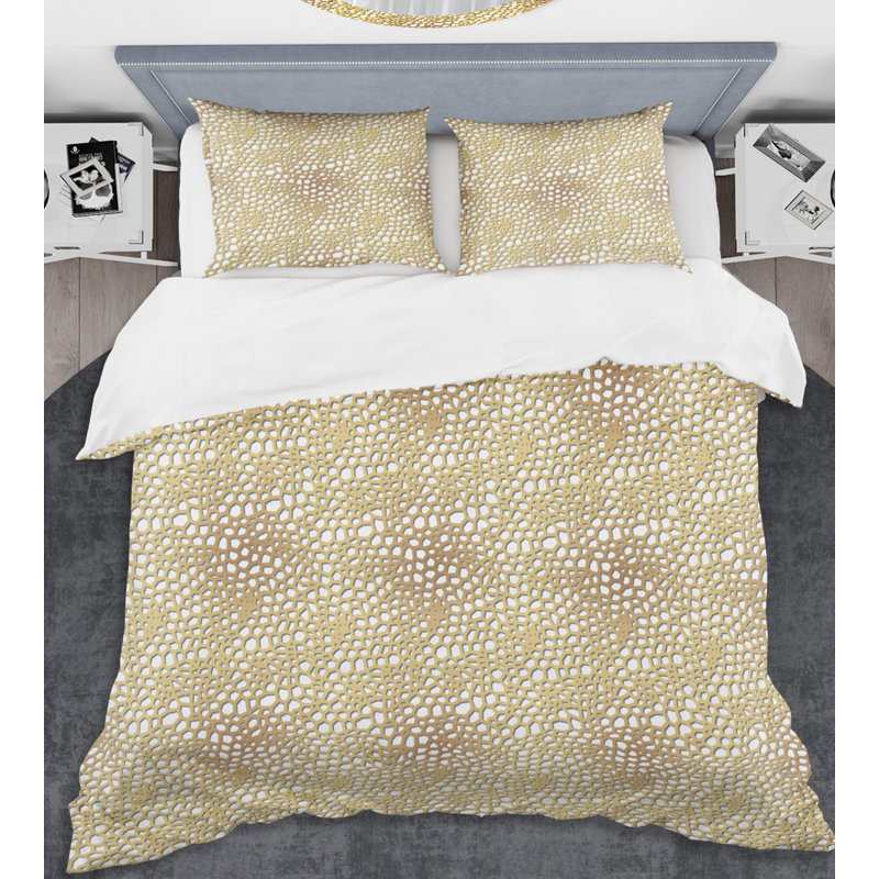 Ensemble de housse de couette labyrinthe mid-century, Housse simple + 1 taie décorative