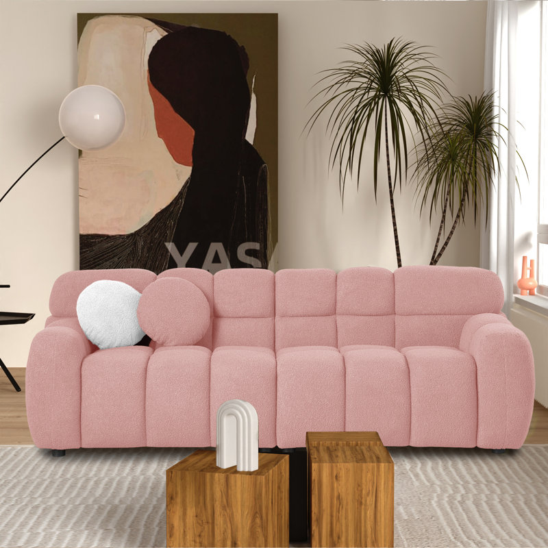 Canapé Kieayla de 86,61 po Boucle, Rose