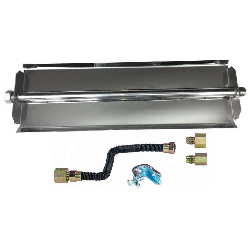 Brûleur à gaz linéaire en acier inoxydable avec ensemble complet de raccordement au gaz naturel Ahnyia - Foyer ou foyer