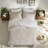 -piece Neutral Queen Bedding Sets, Polyester Comforter With Modern Striped Design And Easy-care Sheets
