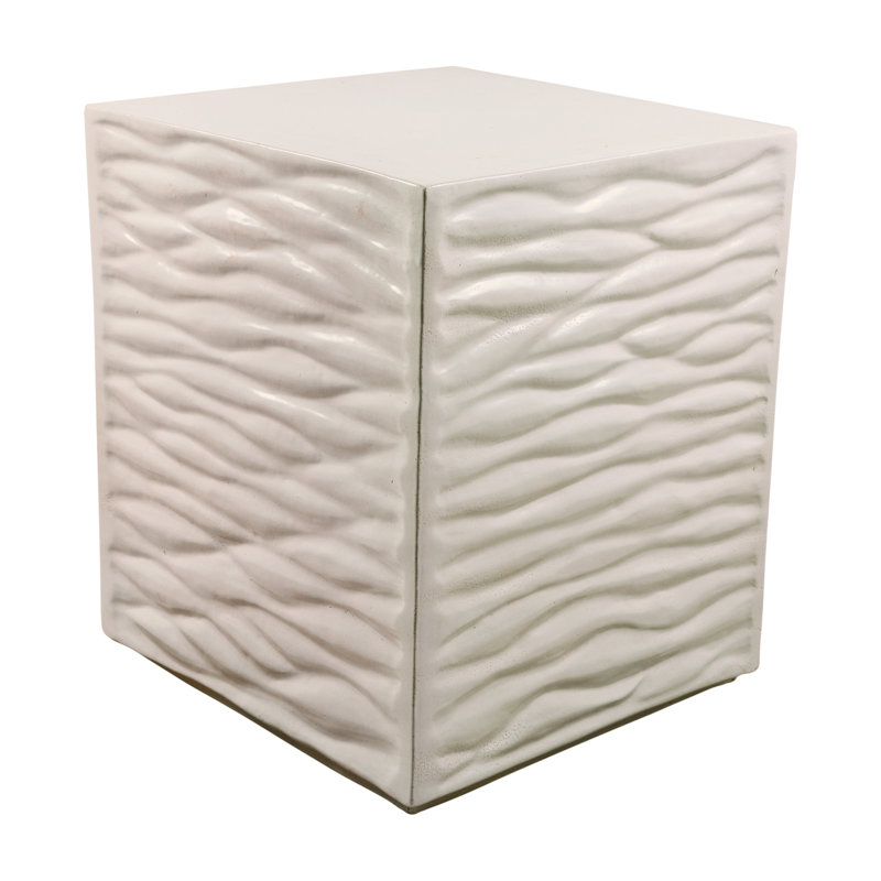 Zen Outdoor Square Side Table, Linen Semi Gloss
