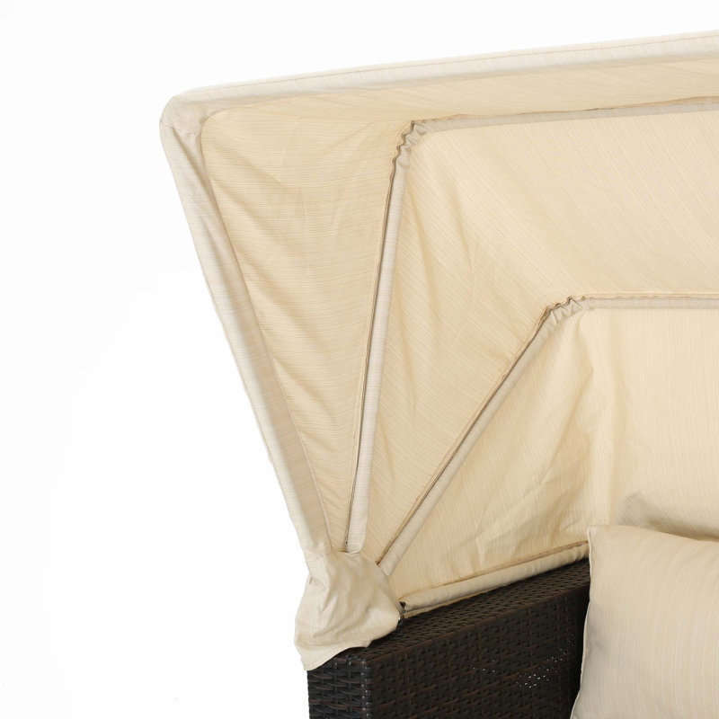 Ensemble de canapé Pario avec auvent, Dark Brown, Beige