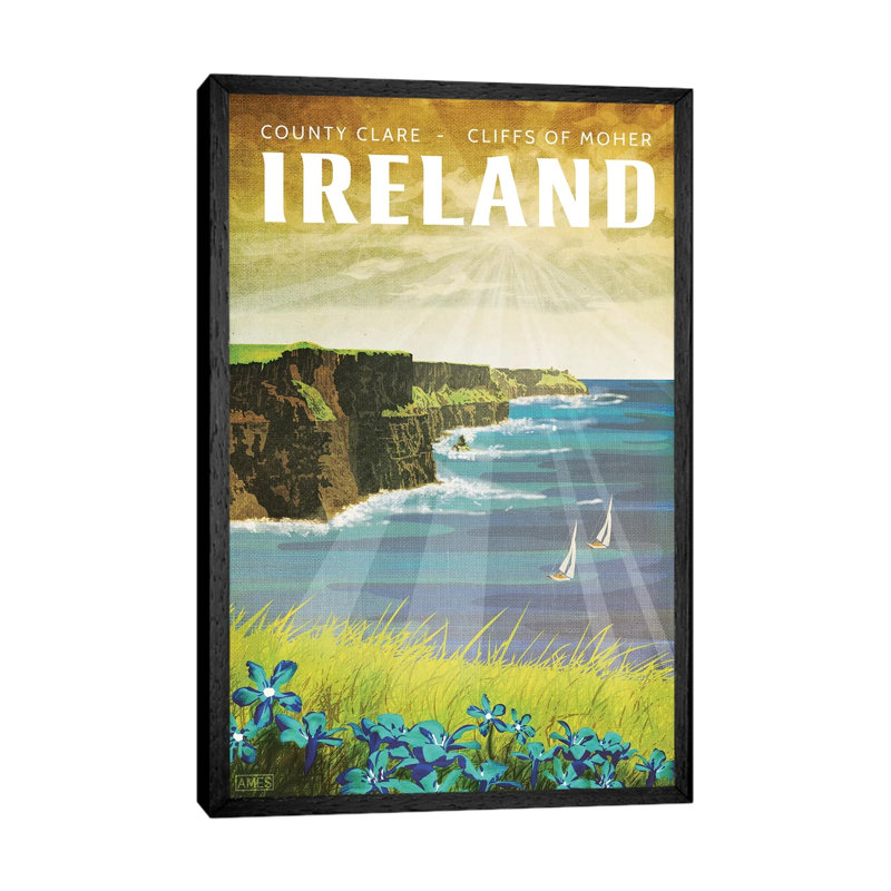 Ireland-Cliffs Of Moher by Missy Ames - Print on Canvas, Black Framed Canvas, 101.6 cm H x 66.04 cm W