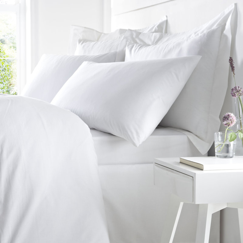Bianca Egyptian-Quality Cotton Super King Fitted Sheet Silver, White